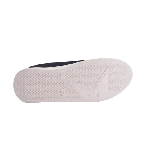 Black Canvas Sneakers with White Triple Stripes